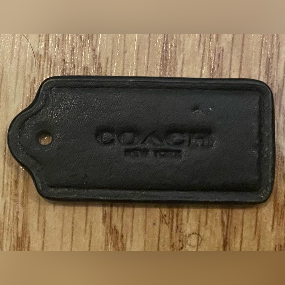 Coach Black Leather Bag Tag